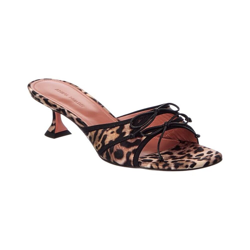 Amina Muaddi Eleonora Satin Sandal, Brown